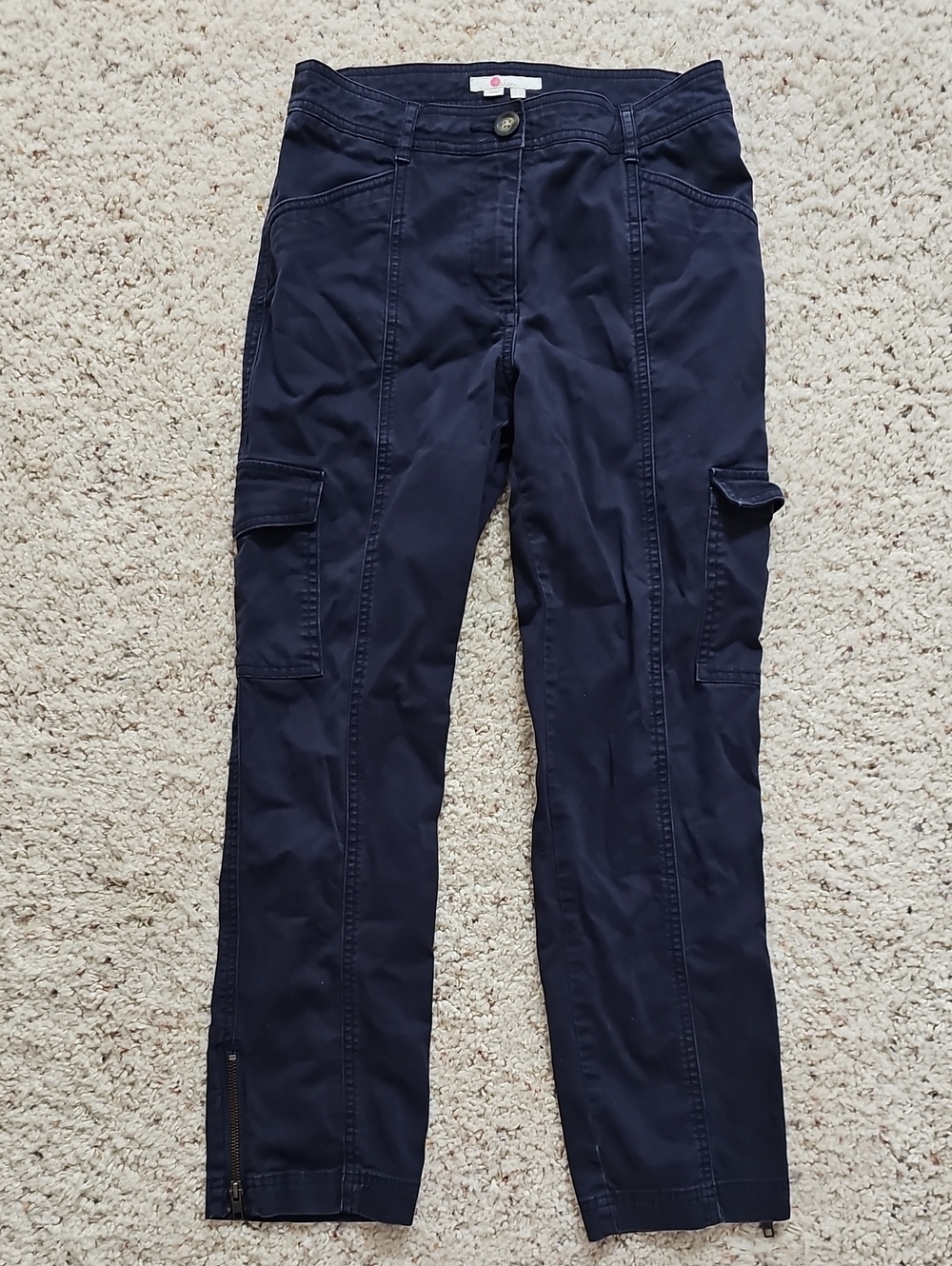 Boden Navy Cargo Pants with Side Pockets